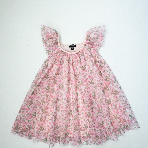 Zunie Floral Print Sleeveless Mesh Dress (3T) - Picture 14 of 14